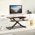 thumbnail image 1 of FitStand Home Office Height Adjustable Standing Desk Converter Special Walnut 28" U-Shape with Keyboard Tray MDF, 1 of 7