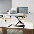 thumbnail image 1 of FLEXISPOT Home Office Standing Desk Converter 35" Height Adjustable with Keyboard Tray Bamboo, 1 of 7