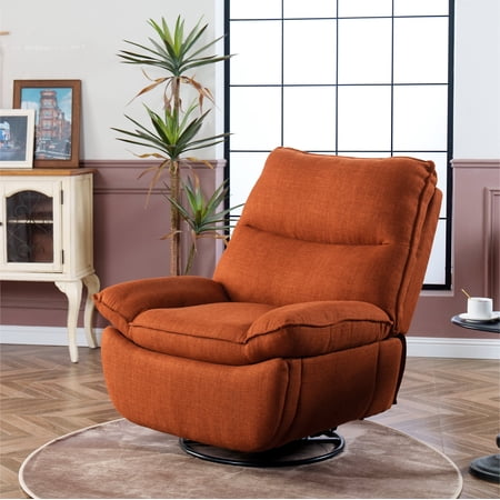 FLEXISPOT Manual Swivel Recliner Chair Oversize Glider Rocker Chair Sofa with Adjustable Backrest & Footrest for Living Room