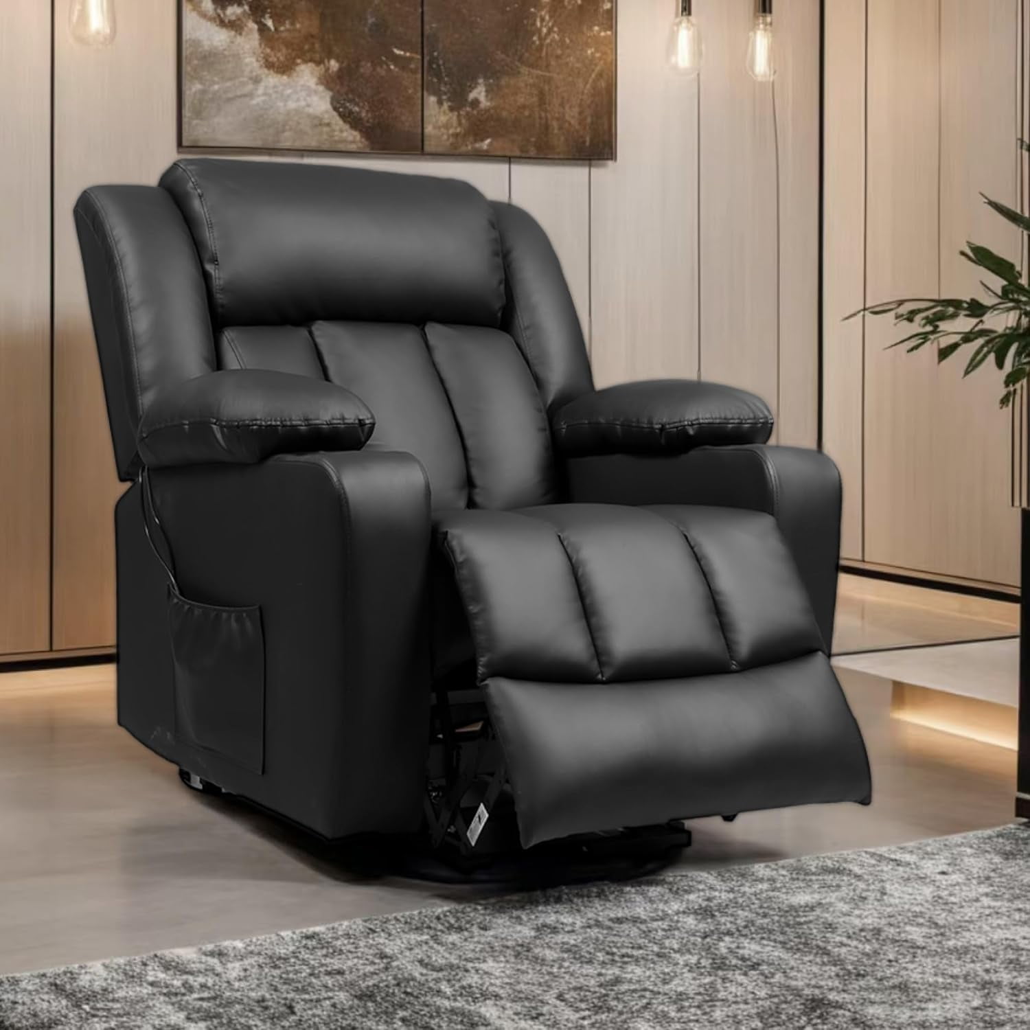 FLEXISPOT Power Lift Recliner Chair for Elderly with Massage and Heat Electric Lift Reclining Chair w/Cup Holders, Side Pockets Massage Recliner Sofa Chair for Living Room