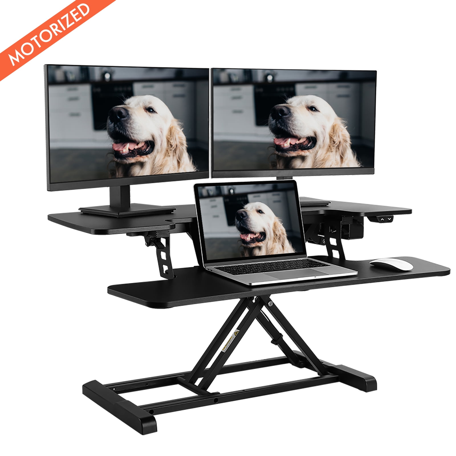 FLEXISPOT Motorized Home Office Standing Desk Converter Computer