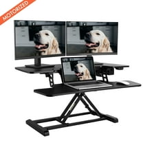 FLEXISPOT Motorized Home Office Standing Desk Converter Computer Desk Riser Black 35" U-Shape