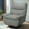 thumbnail image 1 of FLEXISPOT Oversized Electric Power Swivel Rocker Recliner Chair 350LBS Capacity Faux Leather with Side Pocket, 270° Swivel Glider Armless Sofa for Living Room Nursery,Light Grey, 1 of 10