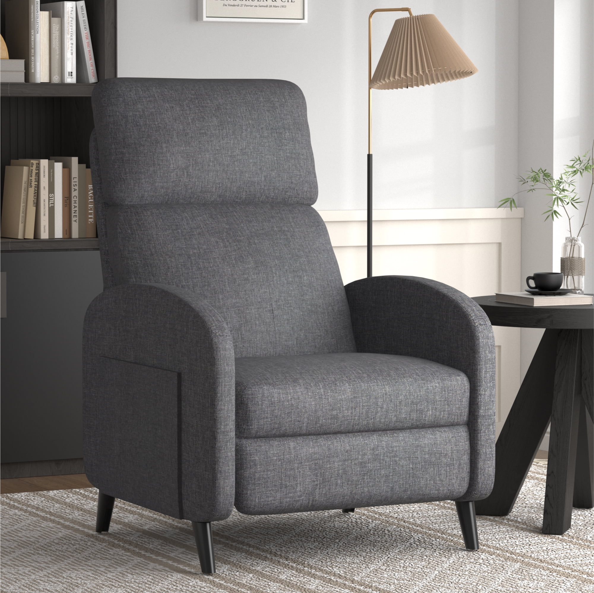 Lifestyle Solutions Reynolds Manual Recliner Slate Gray Microfiber Single Seat Durable Easy to Clean Walmart
