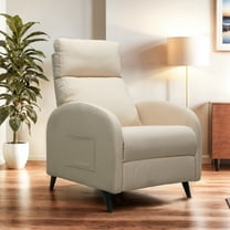 FLEXISPOT Pushback Recliner Chair Fabric Small Recliner Sofa Home Adjustable Reclining Chair Single Sofa with Padded Seat Backrest for Living Room