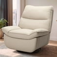 thumbnail image 1 of FLEXISPOT Recliner Chair Faux Leather Oversized Swivel Rocker Recliner Chair w/Side Pocket, Cross-Legged Armless Recliner Lounge Sofa for Living Room Bedroom,Beige, 1 of 8