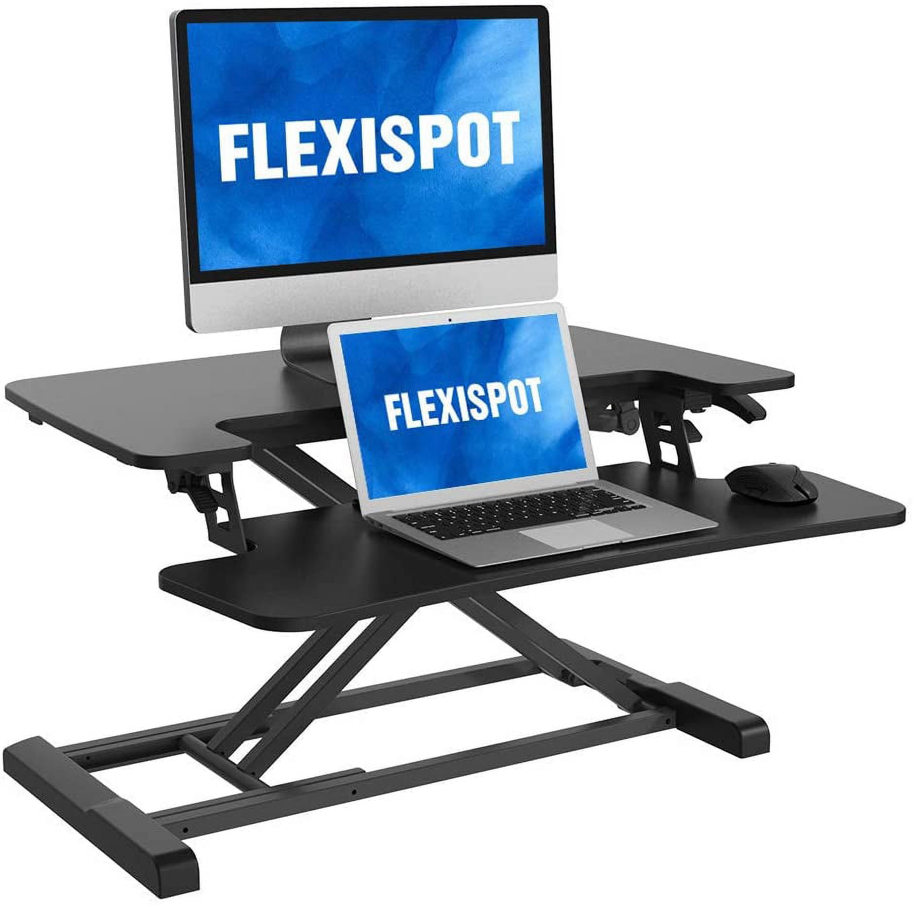 FLEXISPOT Stand Up Desk Converter 28 Inches Standing Desk Riser Height Adjustable Home Office Desk with Deep Keyboard Tray for Laptop M7B