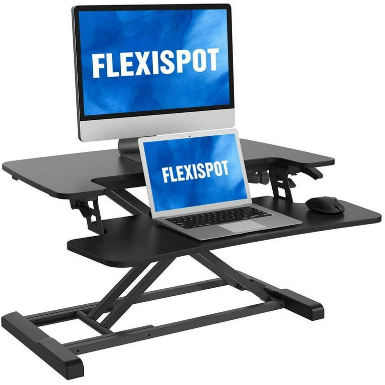 FLEXISPOT Stand Up Desk Converter 28 Inches Standing Desk Riser Height Adjustable Home Office Desk with Deep Keyboard Tray for Laptop M7B