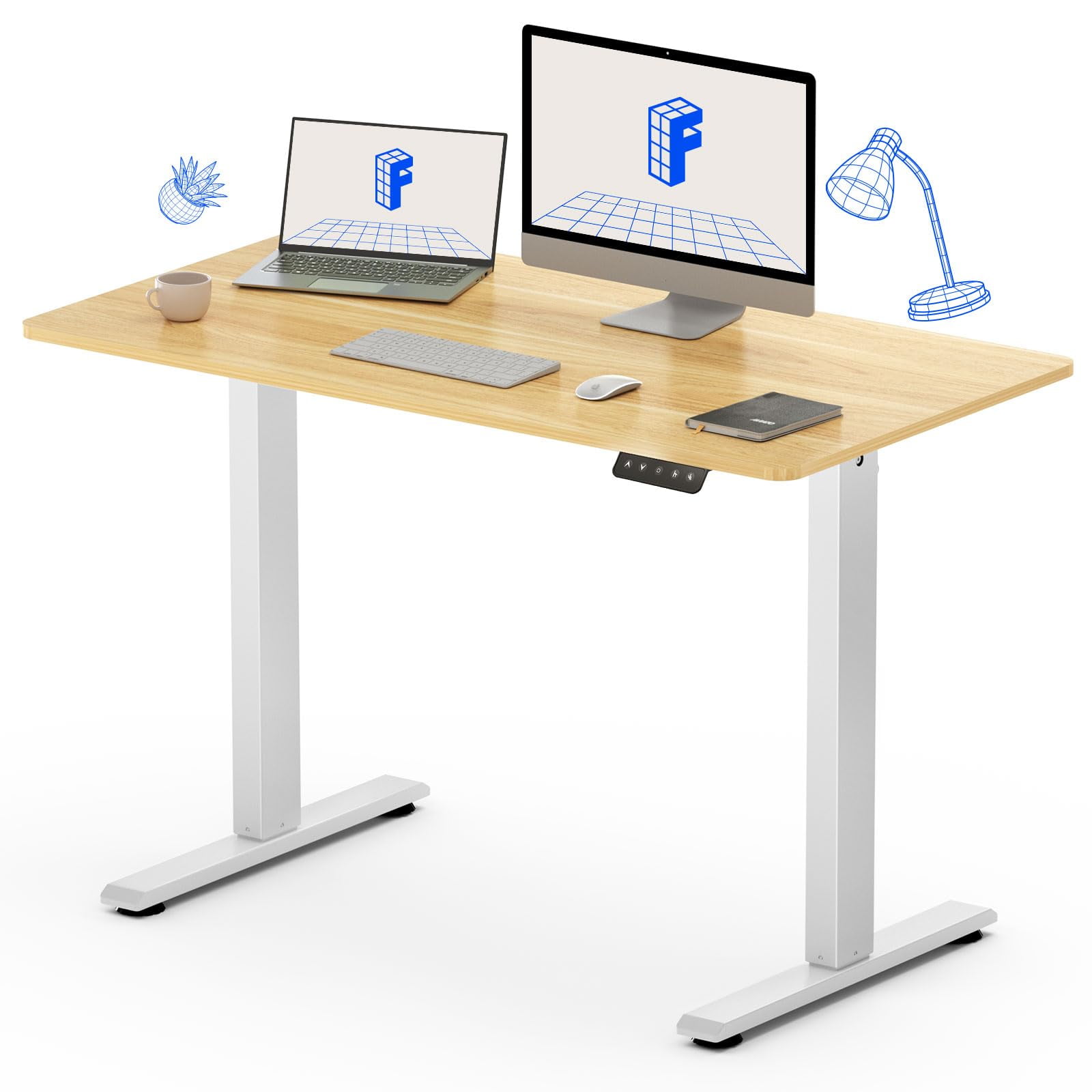 Adjustable Height 40 x 24-inch Black Wood Standing Desk