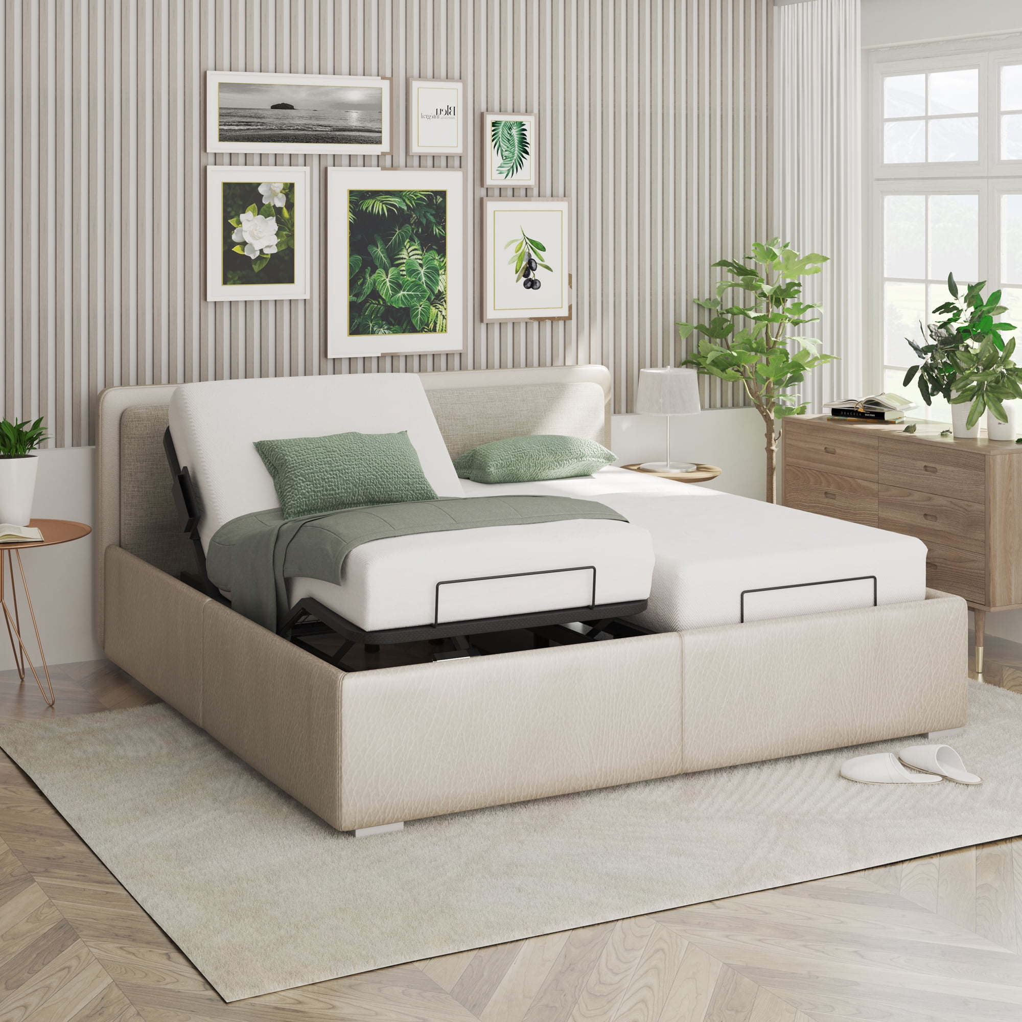 FLEXISPOT Zero Clearance Adjustable Bed Frame Base with Wireless Remote