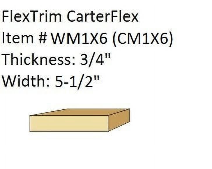 FLEXTRIM Flexible Flatstock WM1X6 3/4" Thick x 51/2" Wide 8' feet