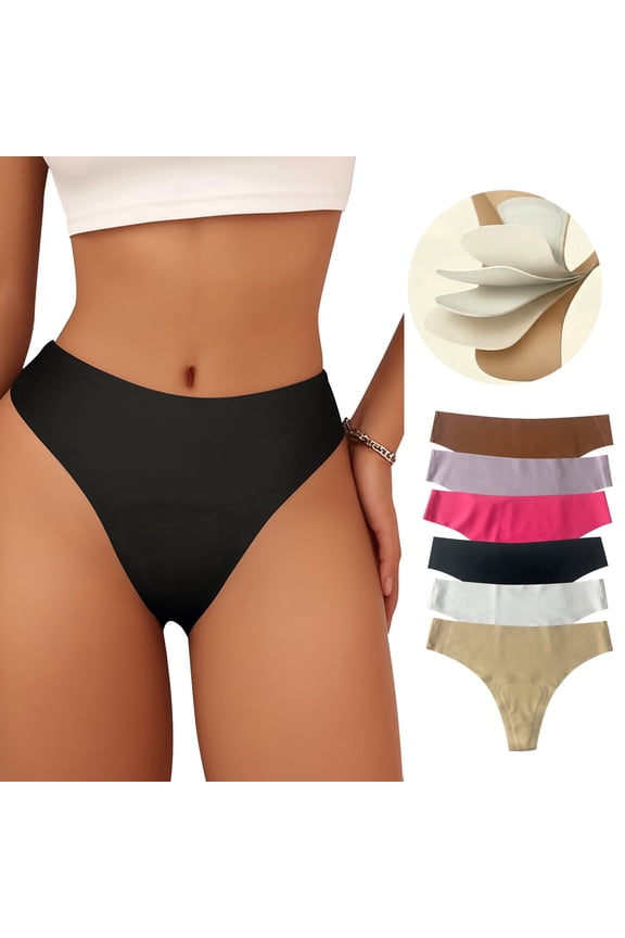 6 Pack Women's Ice Silk Underwear, Comfortable Soft Briefs, Seamless No Show, Multi-Color Multipack - M (US)