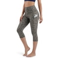 thumbnail image 1 of FLEXVIBE Women's High Waist Capri Yoga Leggings with Pockets,4-Way Stretch & Tummy Control for Workout, Heather Gray - XXL (US), 1 of 9