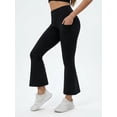 thumbnail image 1 of FLEXVIBE Women's Tummy Control High Rise Flare Yoga Leggings, 4-Way Stretch Pants for Gym Travel Outdoor, Black - S US, 1 of 8