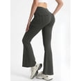 thumbnail image 1 of FLEXVIBE Womens Flare Leggings for Yoga Workout Polyester High Waist Stretch Bootcut Pants with Cargo Pockets,Olive Green,US Size XXL, 1 of 9