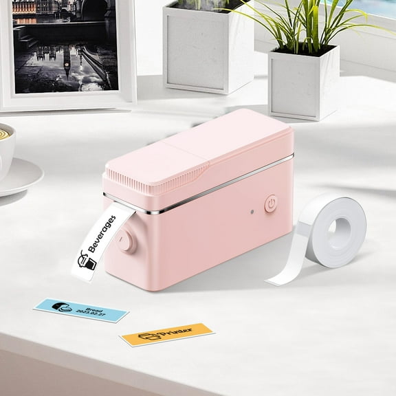 FLEXYVA P31S Label Maker Machine with Tape, Portable Thermal Printer, Bluetooth Label Printer for Organizing storage in offices and home, Sticker Maker Mini Label Maker with Multiple Templates, Pink
