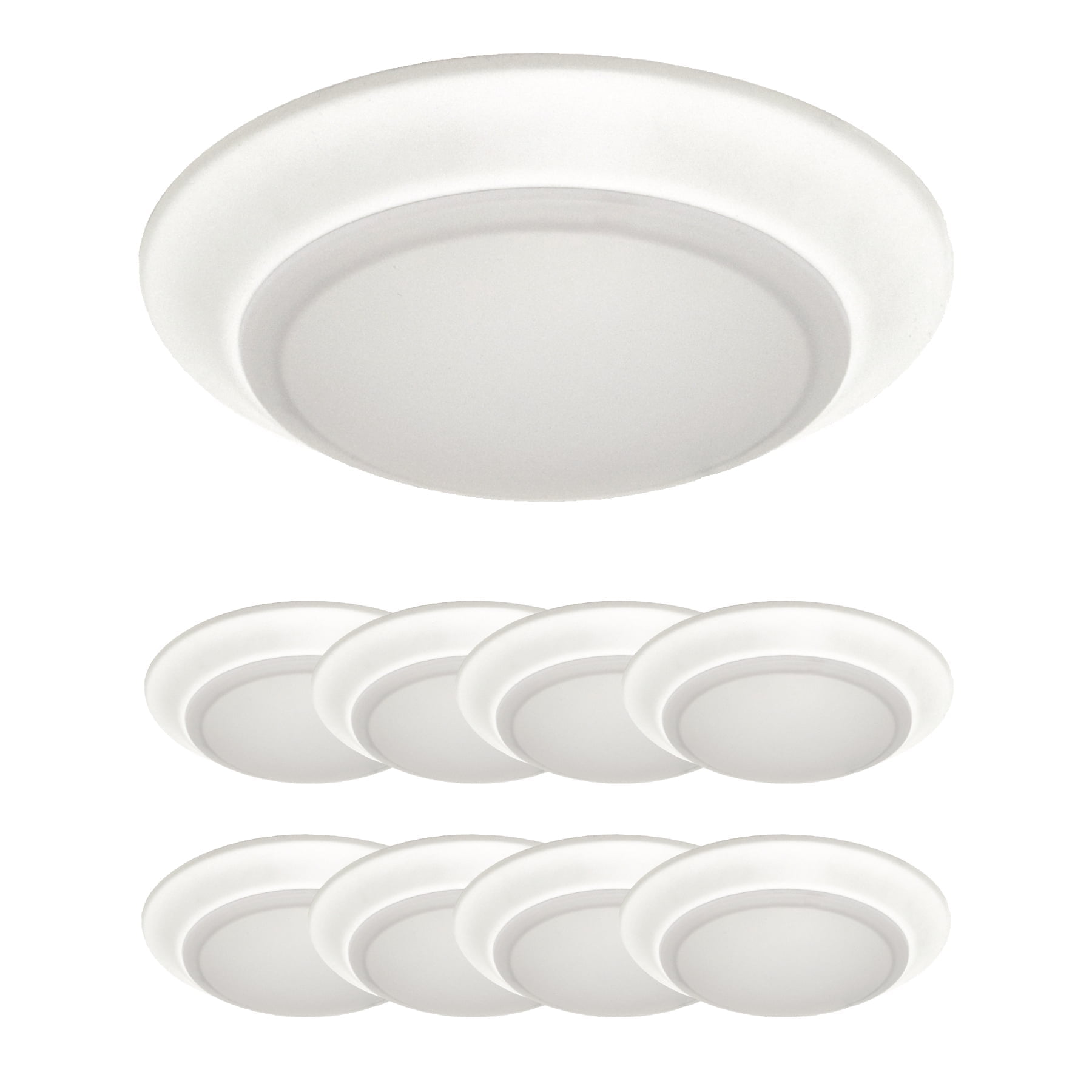 FLI Products 6in LED Flush Mount Ceiling Disk Light, 750 Lumen 3000k Warm White, Dimmable 8pk