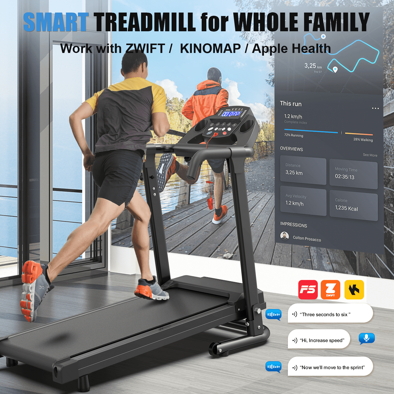 Finether Treadmill FLIMDER Foldable Portable Treadmills for Home with 300 LBS Capacity ...