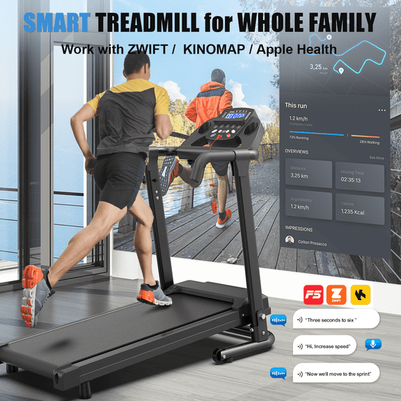 FLIMDER Foldable Portable Treadmills for Home with 300 LBS Capacity, APP Control, Compact Small Walking Pad Treadmill for Office