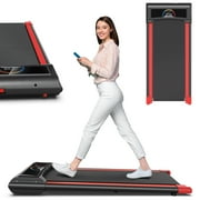 FLIMDER Walking Pad,Max 2.5 HP Portable Under Desk Treadmill,265LBS Capacity Installation-Free Treadmills for Home & Office Small,Remote Control LED Display