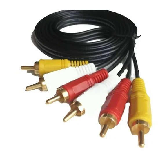 FLINT- 18 Ft 3 Rca Composite Av Audio Video Cable Gold Plated Male Red White Yellow