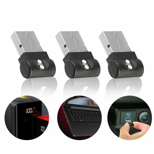 FLINT- 1X Usb Led Car Neon Atmosphere Ambient Light Bulb Mini Lamp Interior Accessories