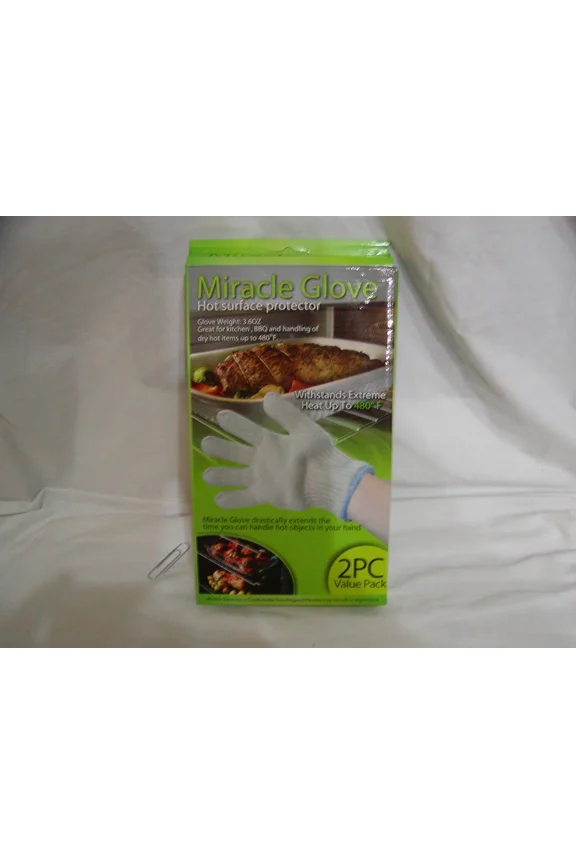- (2) New Miracle Glove Oven Mitts (1 X 2Pk) Hot Surface Bakeware 480