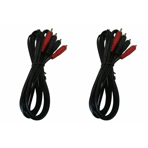 FLINT- 2 Pack 9 Ft Rca Dual Audio Cable Male To Male Stereo Patch Cable Black