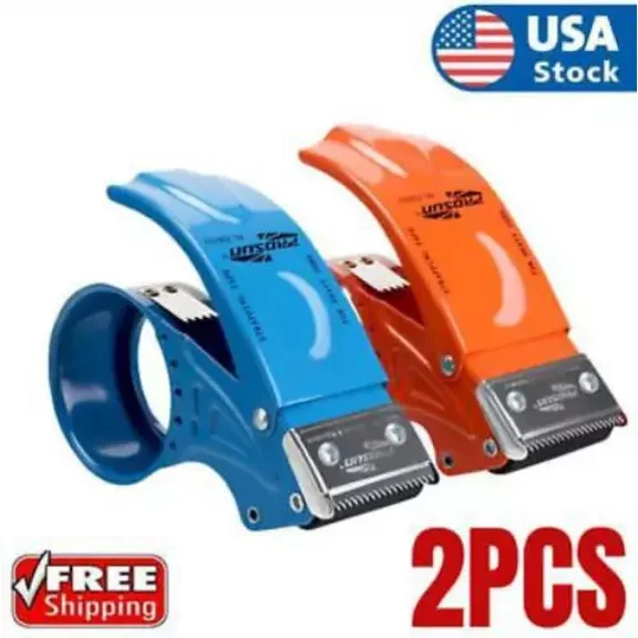 FLINT - 2 Pack Metal Packing Tape Dispenser Gun:2-Inch Wide Tape Dispenser / 3-Inch Inne