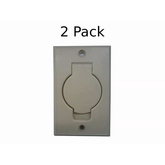 FLINT- (2) Standard Central Vacuum Wall Valve Inlet For Built-In Vacuum Cleaners Ivory