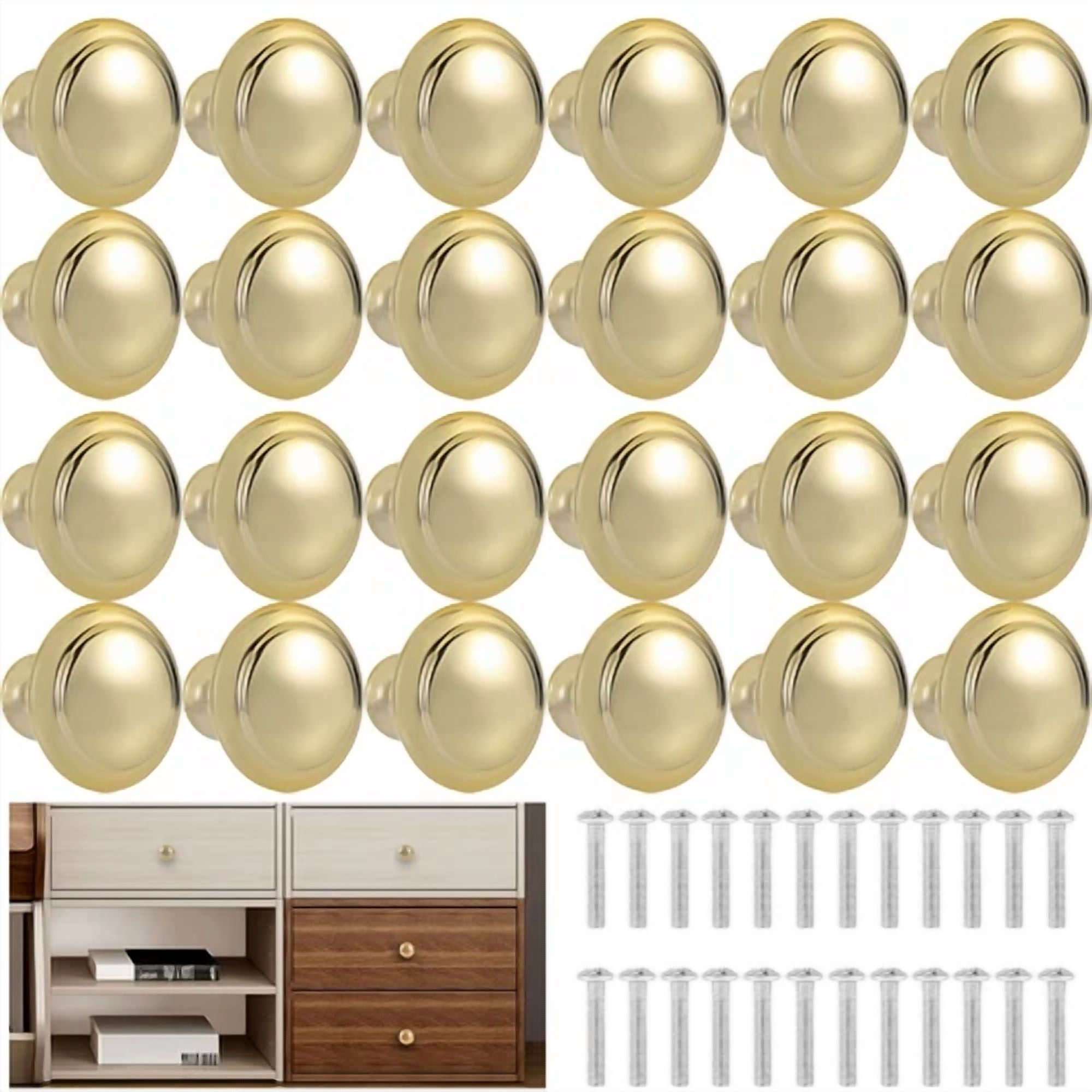 FLINT- 20-Pack Cabinet Knobs Drawer Pulls Door Handles Kitchen Hardware Brushed Nickel