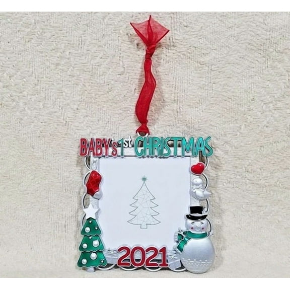 FLINT- 2021 Christmas Tree Ornament Photo Picture Frame Baby'S 1St First Christmas