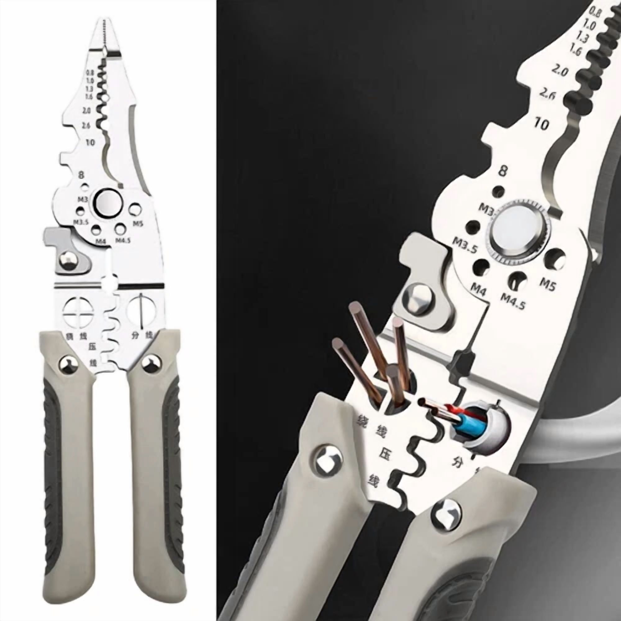 FLINT - 2024 New Multifunctional Wire Stripper Crimper Cable Cutter Pliers Et