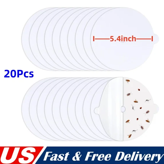 FLINT - 20Pcs Disposable Flea Trap Sticky Discs Refill Fits Most Dome Flea Bed Bug Traps