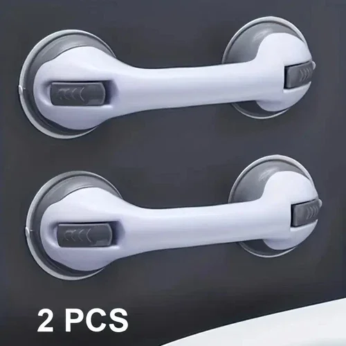 FLINT - 2Pcs Bathroom Safety Handrails Suction Grab Bars Anti-Slip Support Handles