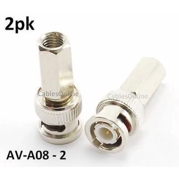 FLINT- 2Pk Twist On Bnc Connector For Rg59 Coax Cable Av-A08-2