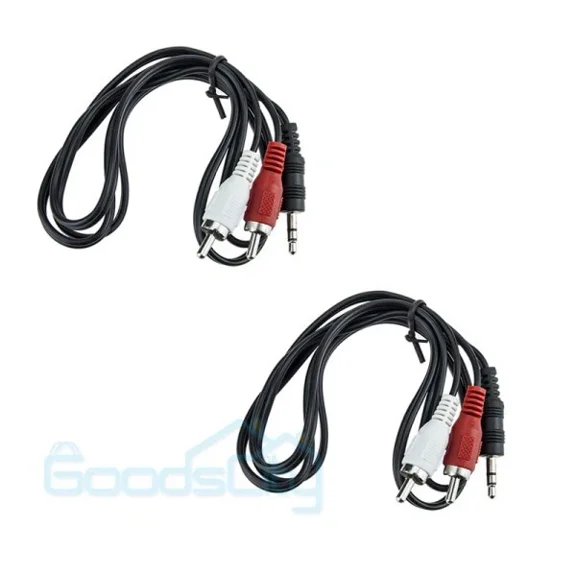 FLINT- 2X 3.5Mm Male To Male Stereo Mini Plug To 2 Rca Stereo Audio Speaker Cable Black