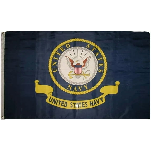 FLINT- 2X3 Us Navy Ship Emblem Crest Flag 2'X3' House Banner Grommets Super Polyester
