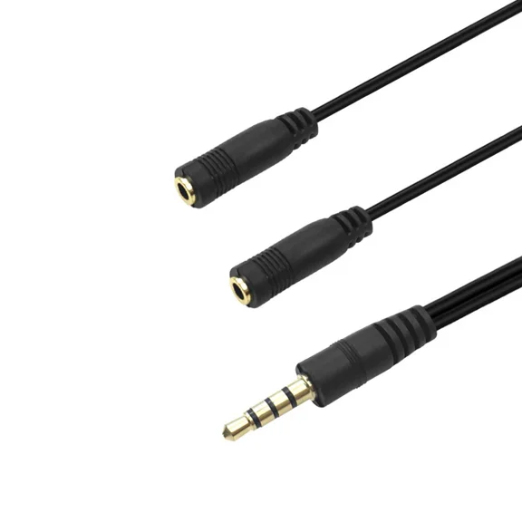 FLINT- 3.5Mm Trrs Male To Dual 3.5Mm Trs Female Headphone And Mic Breakout Cable For Pc