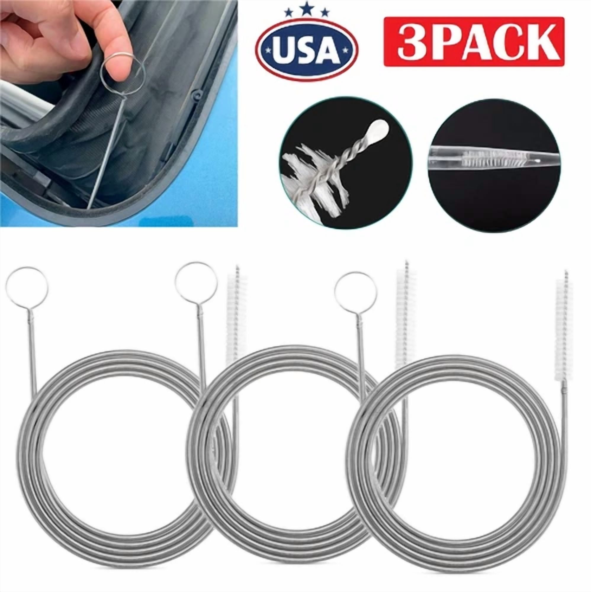 FLINT- 3Pcs Drain Brush Flexible Feeding Tube Brush Slim Cleaning Brush Hose Pipe Brush