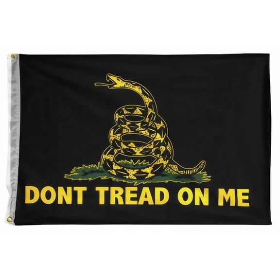 FLINT- 3X5 Dont Tread On Me Black Flag Banner Gadsden Tea Party Fast Usa Shipping
