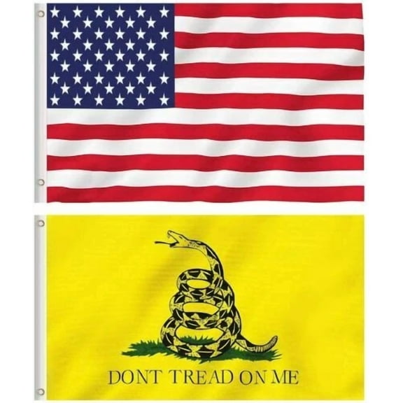 FLINT - 3X5Ft Set Usa Don'T Tread On Me Flags Tea Party Gadsden United States Gift Lot