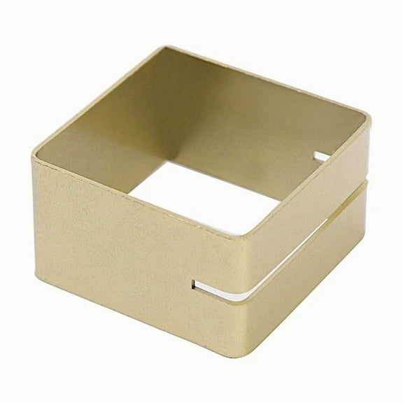 FLINT - 4 Matte Gold Square Metal Napkin Rings Place Card Holder Party Event Decorations