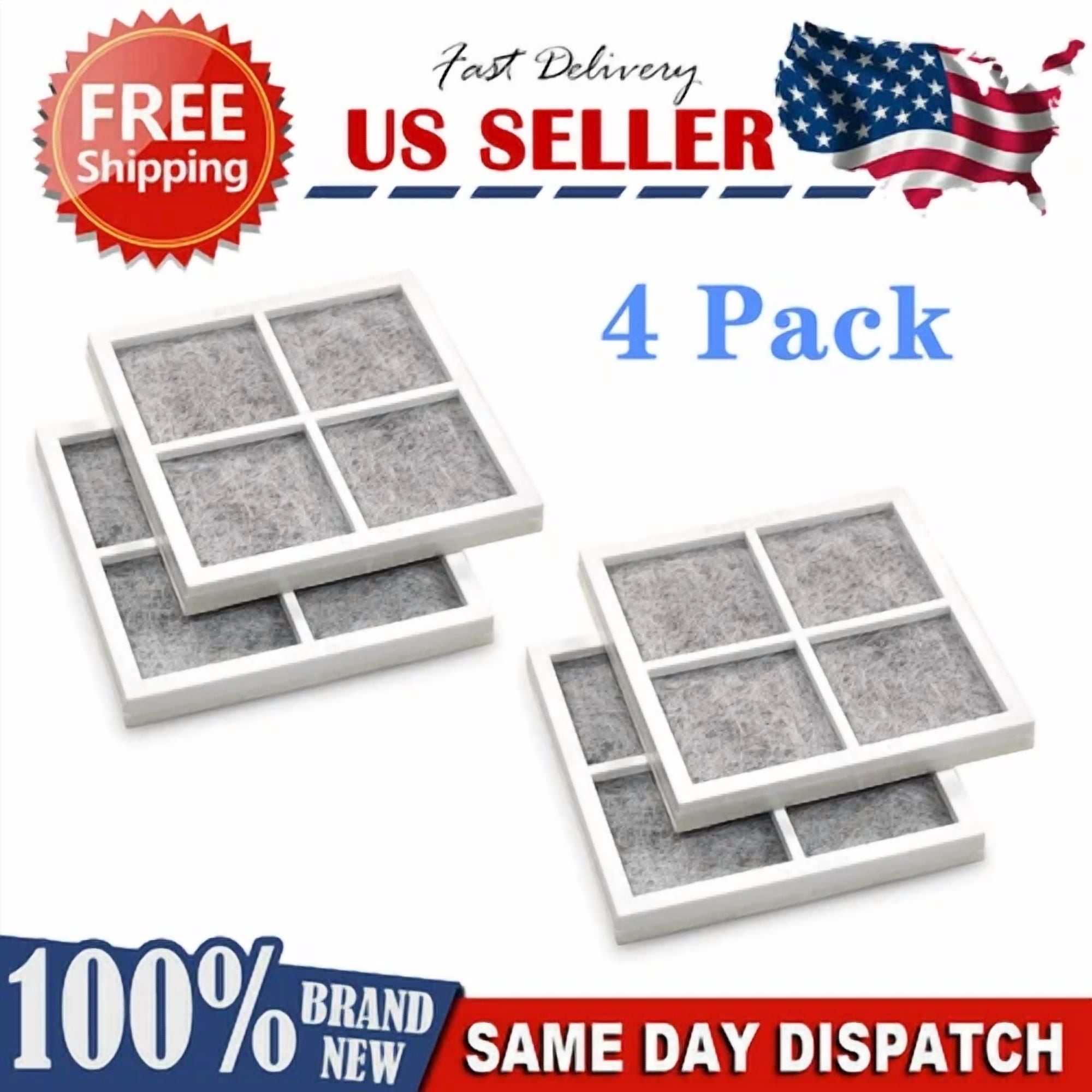 FLINT- 4 Pack For Lg Lt120F Adq73214404 Fresh Air Replacement Refrigerator Air Filter