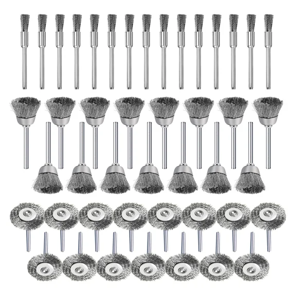 FLINT - 45Pcs Wire Brushes Set Steel Wheel Brushes Accessories For Rotary Tools Grinding