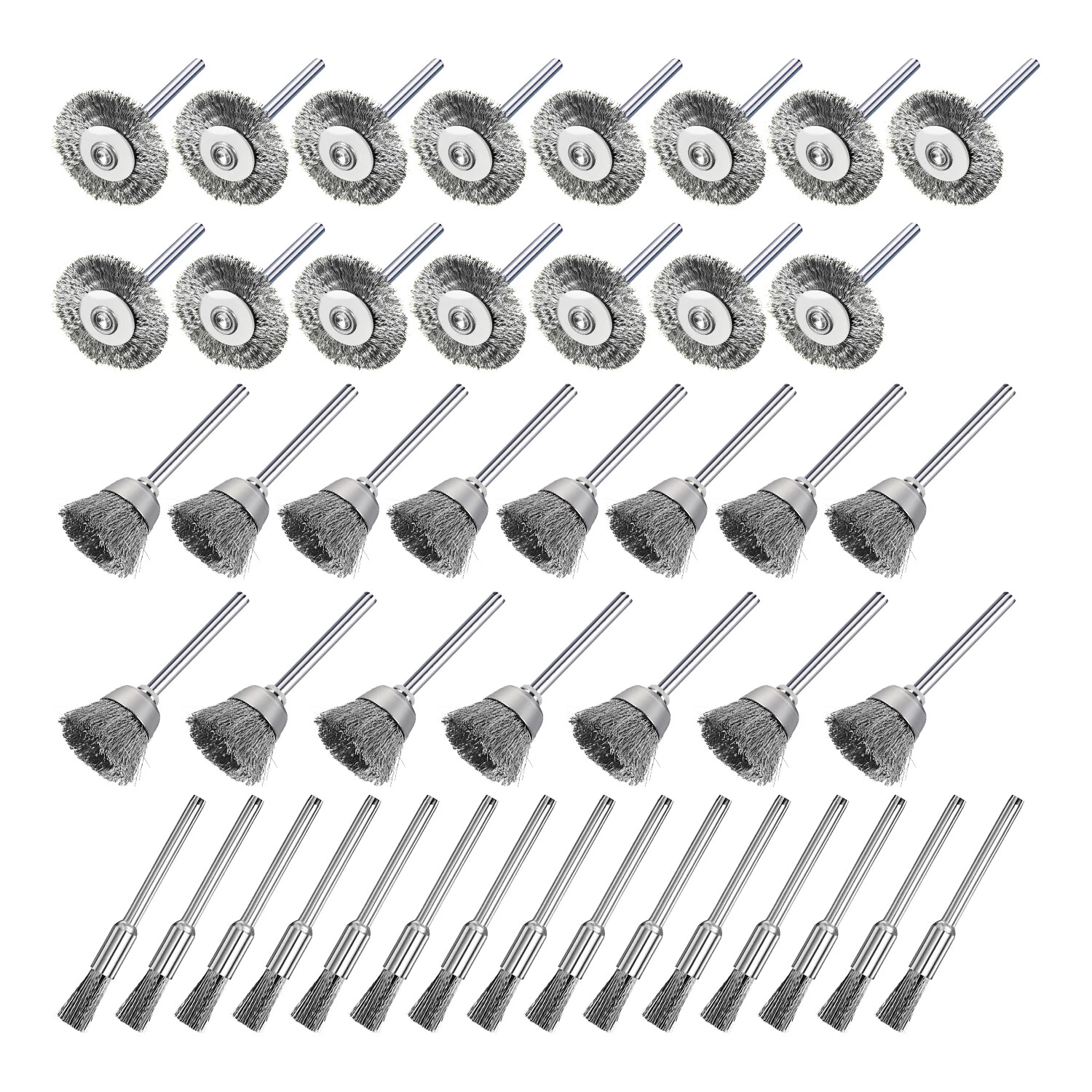 FLINT - 45X Wire Wheel Cup Pen Brush Mix Set For Dremel Rotary Tool Accessories Grinder