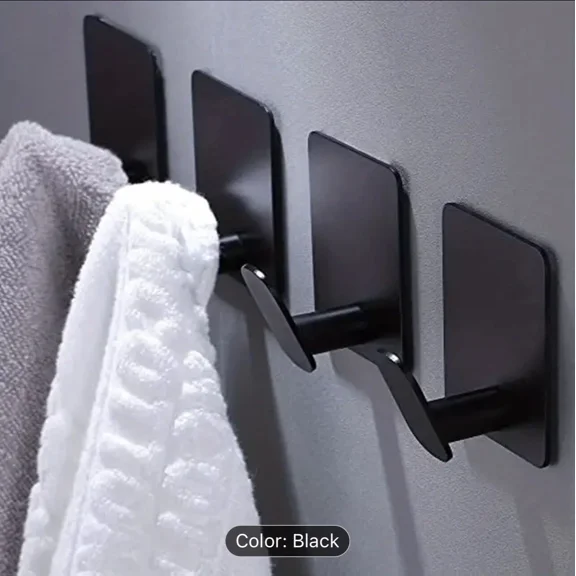 FLINT- 4Pcs Adhesive Hook, (Stainless Steel)Towel/Coat Hooks,