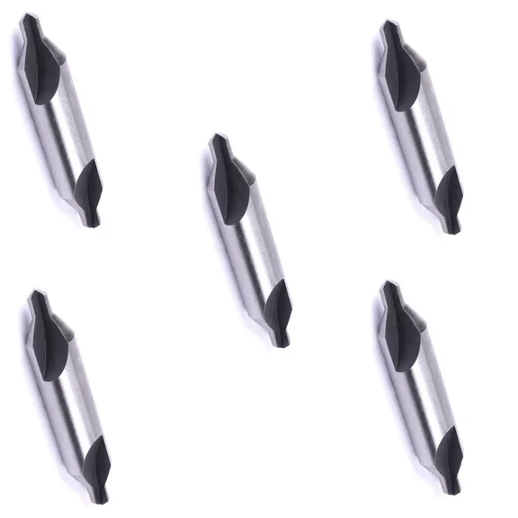 FLINT - 5 Pieces Hs Steel Combined Center Drills Bit Set Countersinks 60 Degree Angle