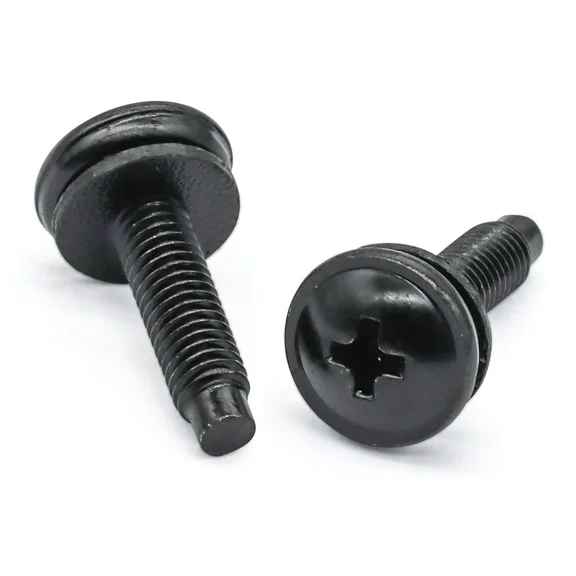 FLINT - 50 Packs 10-32 Rack Screws With Nylon Washers For Server, Network, Audio Racks