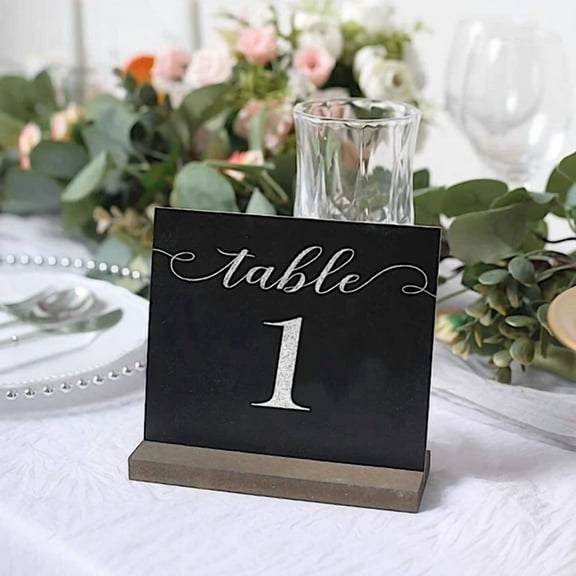 FLINT - 6 Black Natural 6 In Mini Wooden Table Chalkboards Removable Stands Party Event